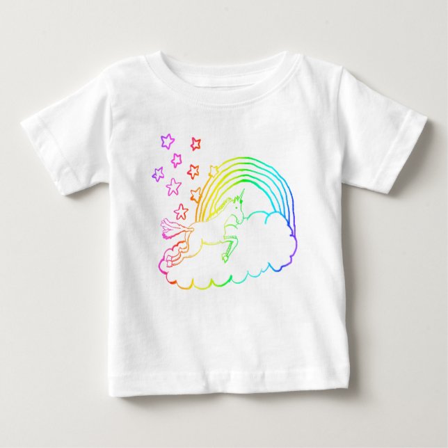 Unicorns regnbåge t shirt (Framsida)