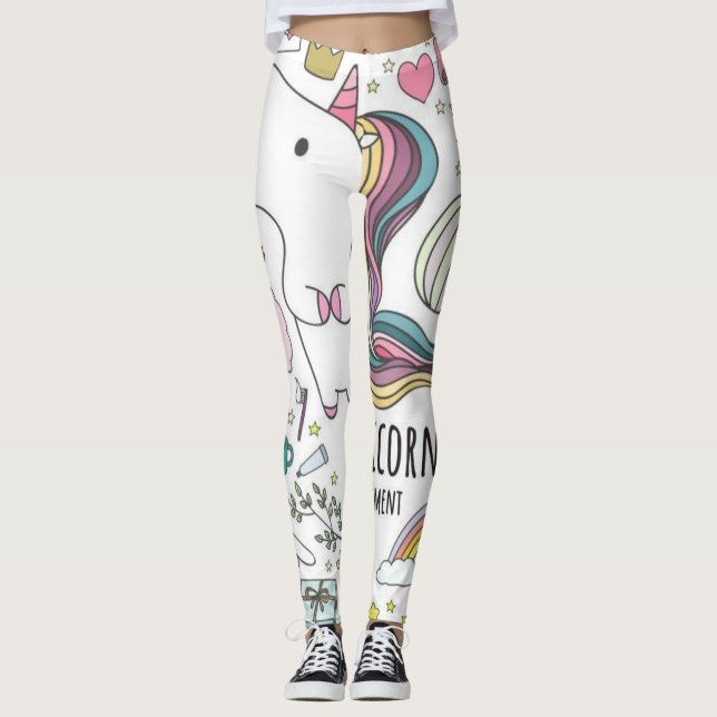 Unicorns regnbågsbaljväxter leggings (Framsida)