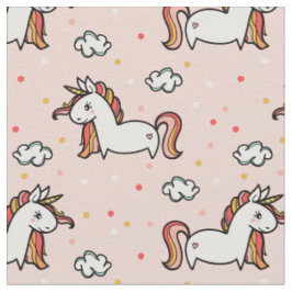 Unicorns & rodna rosamönster för konfettiar tyg