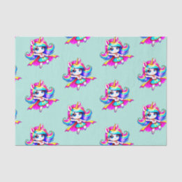 Unicorns söta toppen grönt rosa