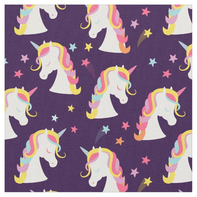 Unicorns & Stars Tyg (Närbild)