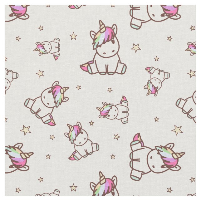 Unicorns & Stars Tyg (Närbild)
