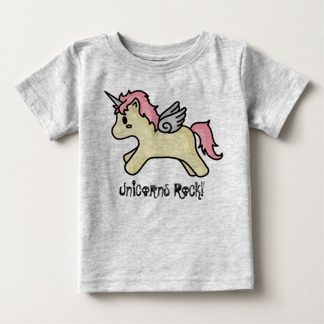Unicorns Sten [Rosa] Infant Creeper Tee (Framsida)