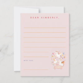 Unicorns Trampoline Födelsedagsfest Note eller Mes Anteckningskort