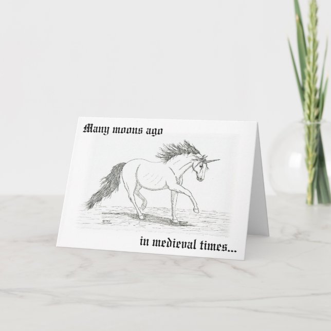 Unicorns tros vara med kort (Framsida)