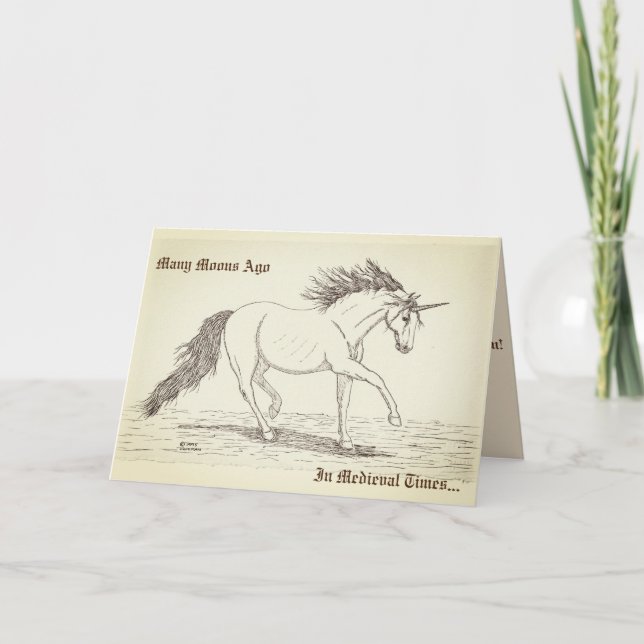 "Unicorns tros vara med!" Kort (Framsida)