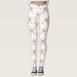 Unicorns tryckta rosa leggings