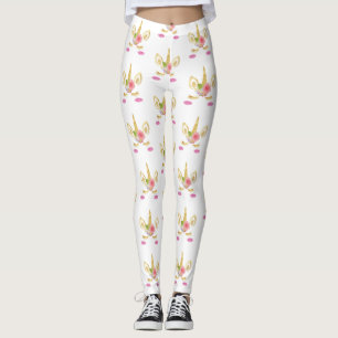 Unicorns tryckta rosa leggings