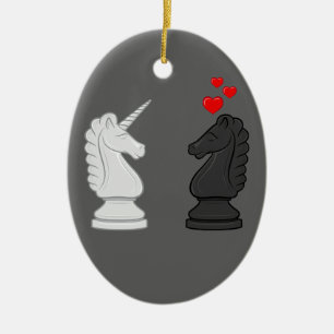 Unicornschackriddare Julgransprydnad Keramik