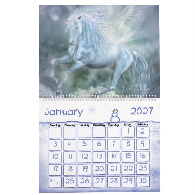 Unicornskonstkalender 2012 kalender (Jan 2027)