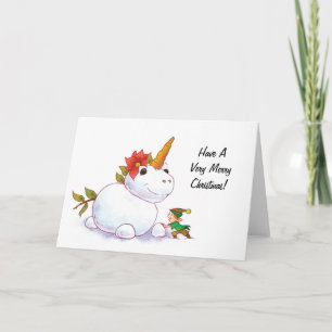 Unicornsnögubbe Helgkort