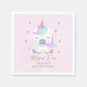 Unicorntemafödelsedagsfest Pappersservett