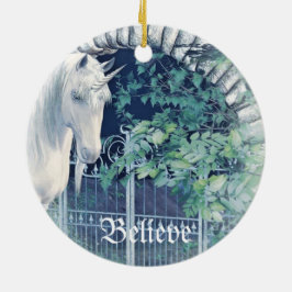 Unicornträdgårdprydnad Julgransprydnad Keramik