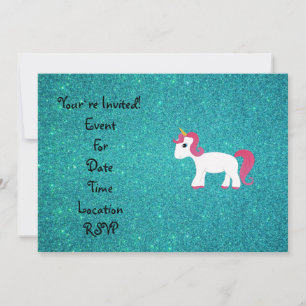 Unicornturkosglitter Inbjudningar