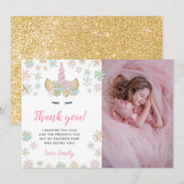 Unicornvinterfödelsedagen tackar dig kort med