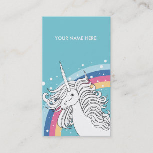 UNICORNVISITKORTBLÅTT VISITKORT