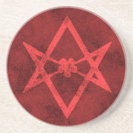 Unicursal Hexagram (texturerat rött) Underlägg