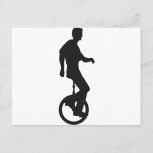 unicycle rider vykort