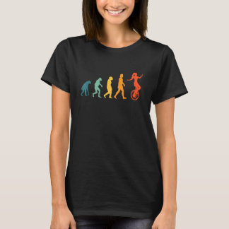 Unicyclist Evolution Unicycle Retro T Shirt