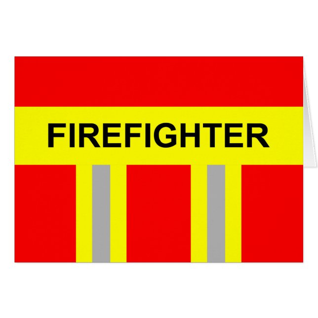 Uniform Rot för Feuerwehr-symbol Hälsningskort (Framsidan Horizontal)