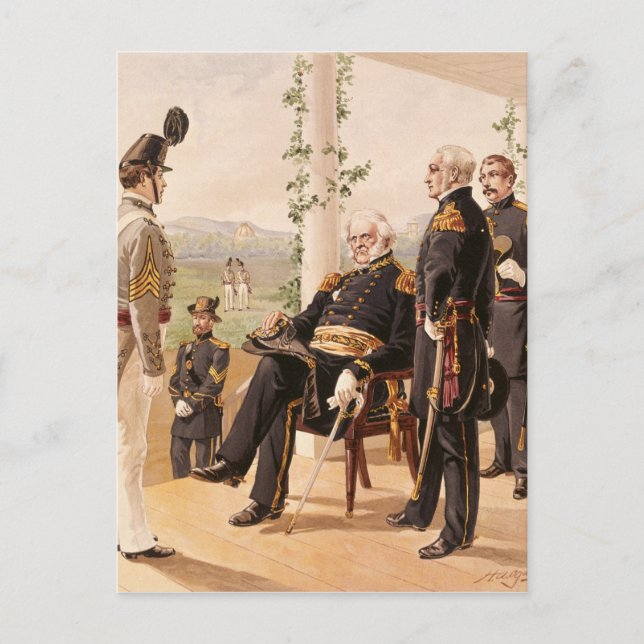 Uniformer i den amerikanska armén vykort (Framsida)