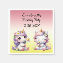 Uniformer och daisy, barns födelsedagsfest pappersservett