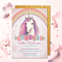 Uniformer Rosa Unicorn, Ro, Rainbow Födelsedagsfes