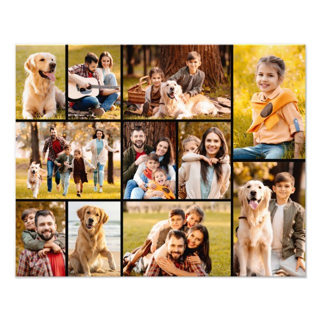 Unik 11 Photo Collage Minimalist Simple Black Fototryck (Framsidan)