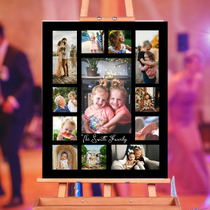 Unik 12-fotocollage minimalist enkel montering poster