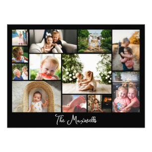 Unik 12-fotocollage minimalistisk enkel montering fototryck