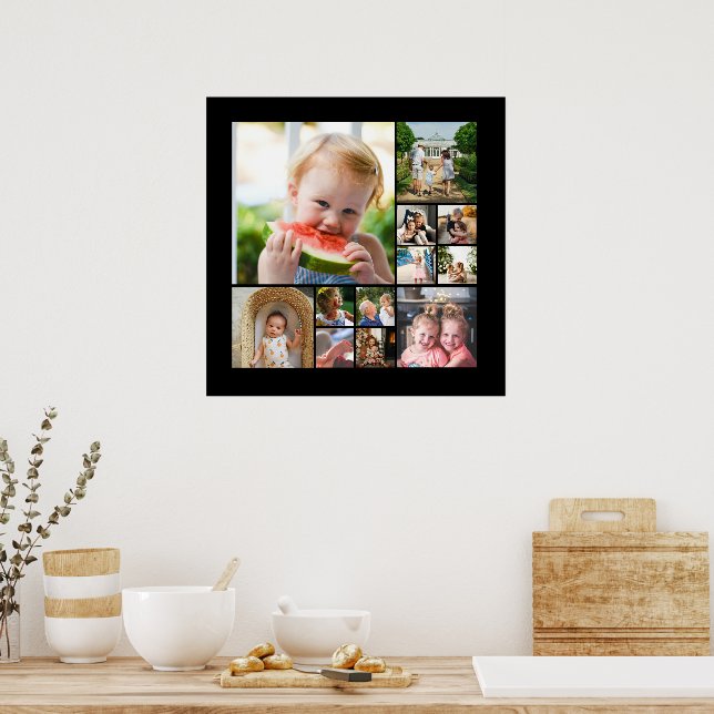 Unik 12-fotocollage minimalistisk enkel montering poster (Kök)