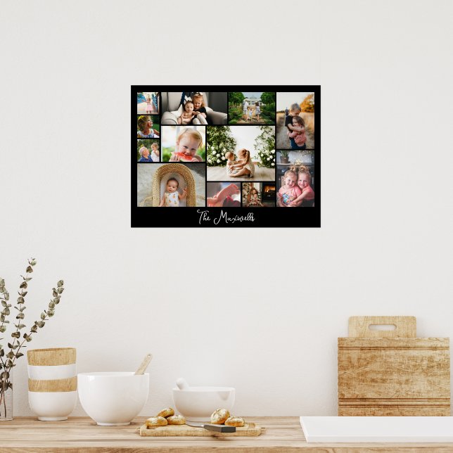 Unik 12-fotocollage minimalistisk enkel montering poster (Kök)