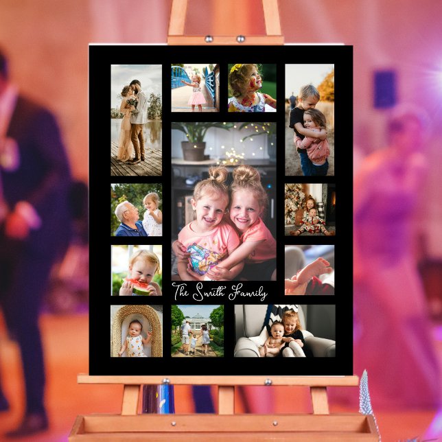 Unik 12-fotocollage minimalistisk enkel montering poster (Skapare uppladdad)