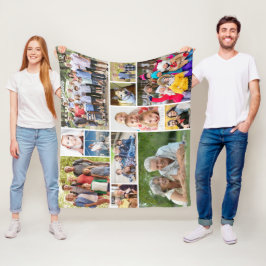 Unik 12-fotokollage-minimalistisk enkel fleecefilt