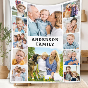 Unik 12 foton Samla ihop Cute Simple Family Fleecefilt