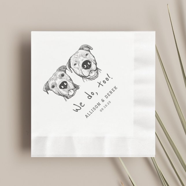 Unik 2 Hundar Ansikte Vi gör också för Bröllop Pappersservett (Skapare uppladdad)