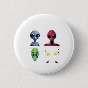 Unik 3D Alien Ansikte-design Knapp