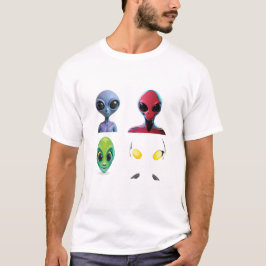 Unik 3D Alien Ansikte-design T Shirt