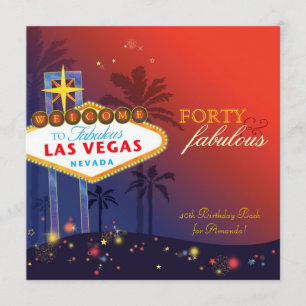Unik 40th Las Vegas födelsedagsfest Inbjudningar