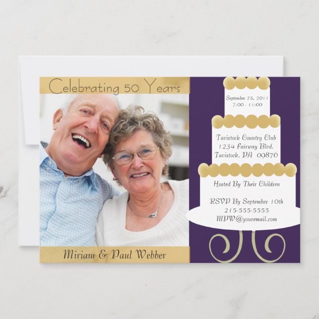 Unik 50-årsjubileums inbjudan med foto i  (Framsida)