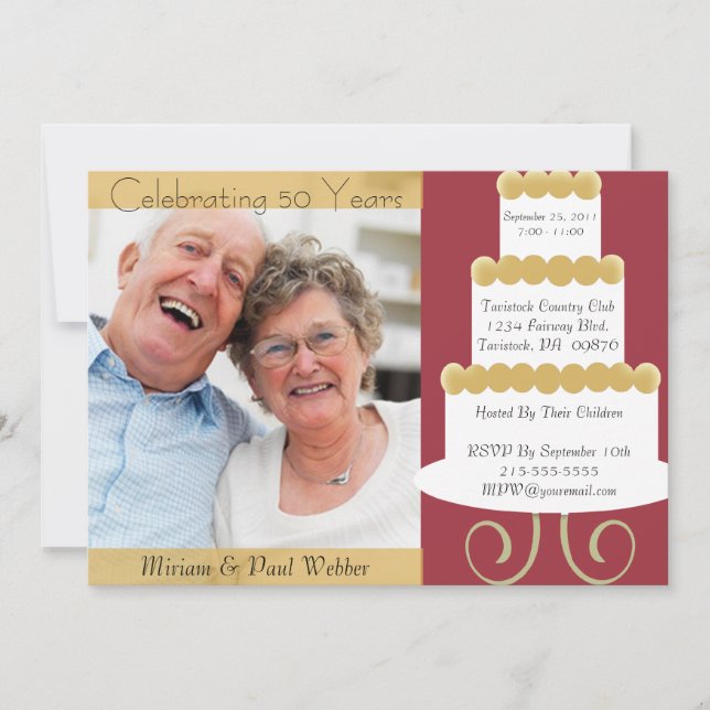 Unik 50-årsjubileums inbjudan med foto i  (Framsida)