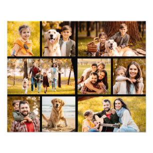 Unik 9 Photo Collage minimalist Simple Black Fototryck