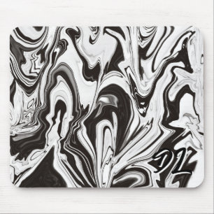 Unik Abstrakt B&W Marble Liquid Mousepad Musmatta