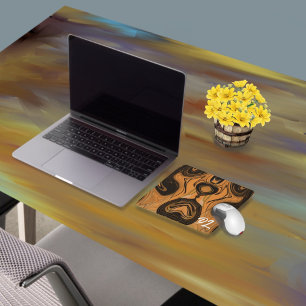 Unik Abstrakt Brown Marble Liquid Mousepad Musmatta