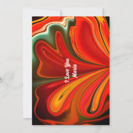 Unik abstrakt färgrik och livfull valentinskort julkort