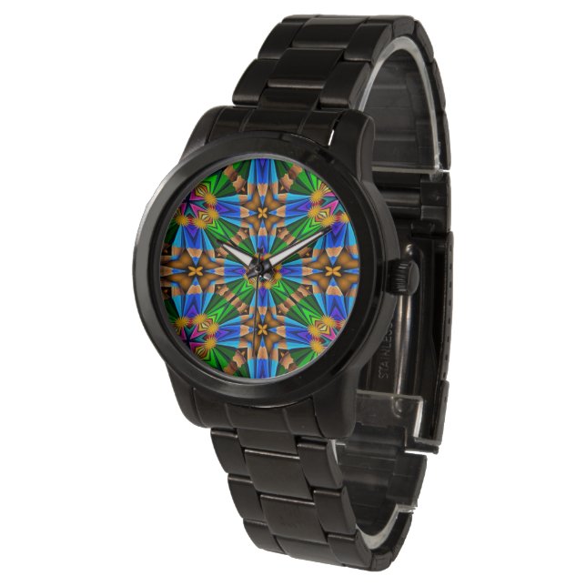 Unik Abstrakt Flowers Mönster Armbandsur (Vinklad)