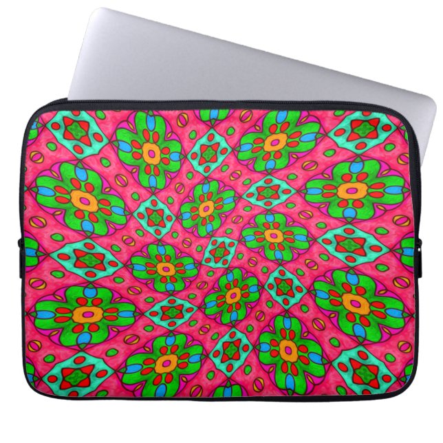 Unik Abstrakt Flowers Mönster Laptop Fodral (Framsidan)