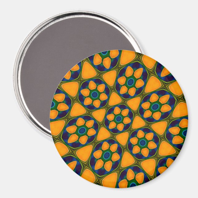 Unik Abstrakt Flowers Mönster Magnet (Front/Back)