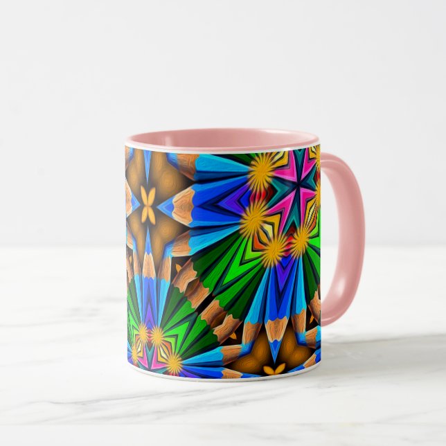 Unik Abstrakt Flowers Mönster Mugg (Framsida höger)