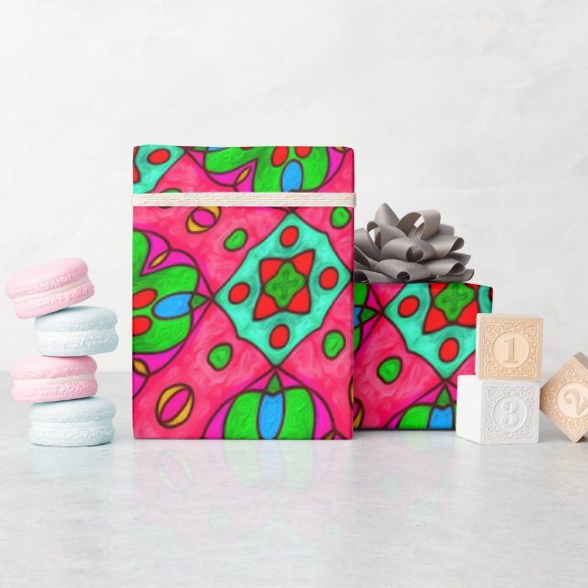 Unik Abstrakt Flowers Mönster Presentpapper (Baby Shower)